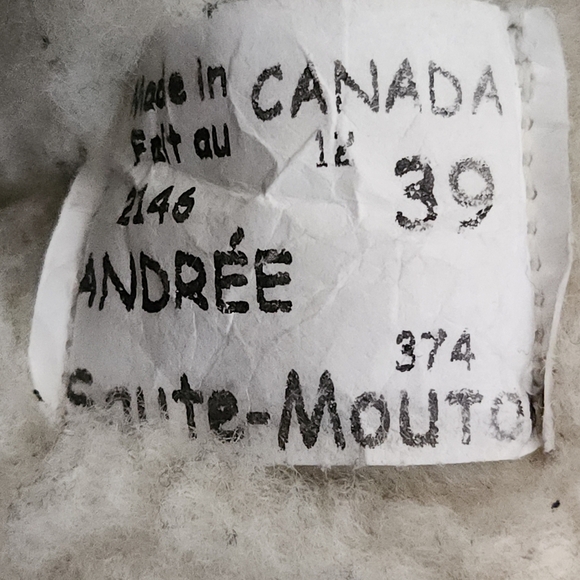 SAUTE-MOUTON winter boots leather made in Canada 100% woven wool lining size 39 - Picture 10 of 13